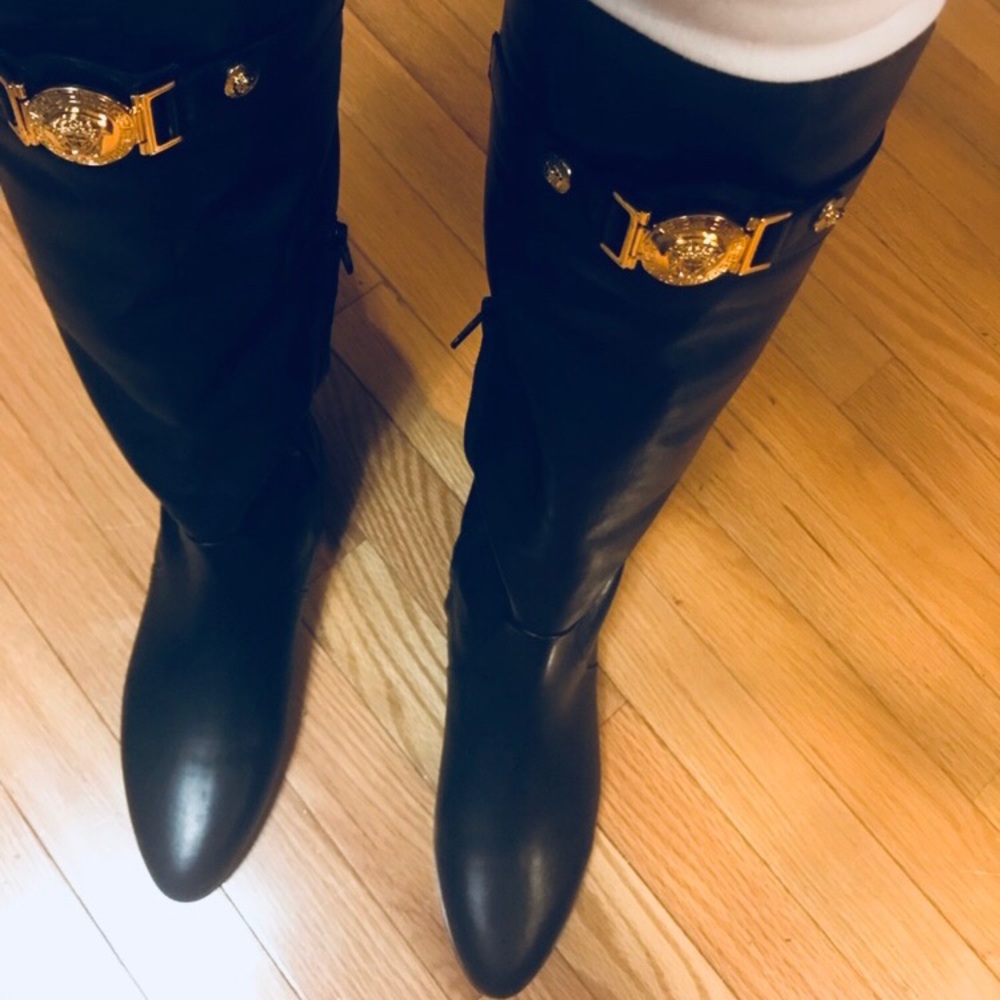 Versace authentic womens signature flat boots